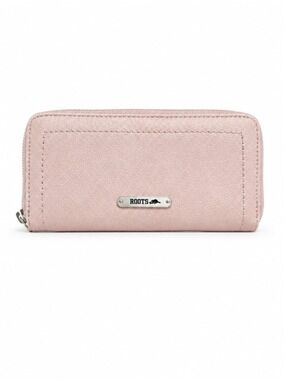 Roots Blush Pink Zip Around Continental Wallet